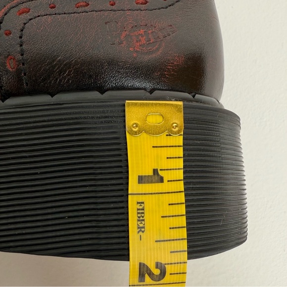 Vintage Dr. Martens Oxblood Ruboff Red Black Wingtip Wedge Oxfords UK 4 - Picture 12 of 16